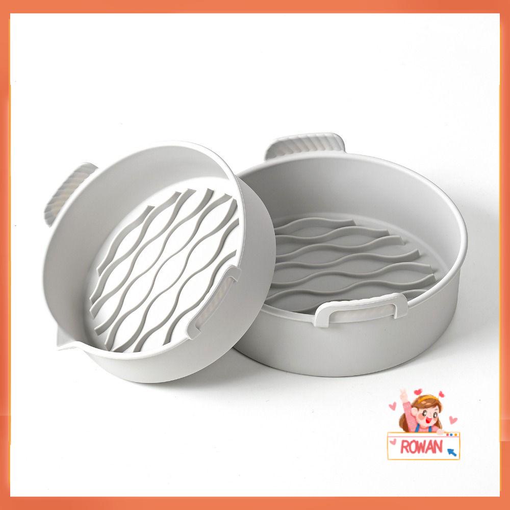 R-FLOWER 2pcs Air Fryer Liners Gadget Dapur Untuk 3.6 Ke 7qt Easy Pouring Spout Tray