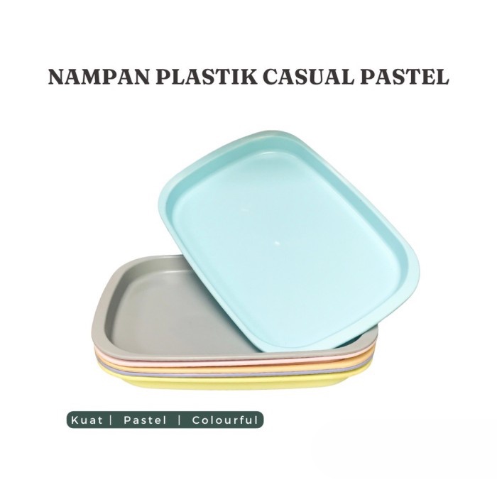 GOS -J102- Nampan Plastik  Casual Pastel - Nampan Baki Plastik Casual Warna Pastel