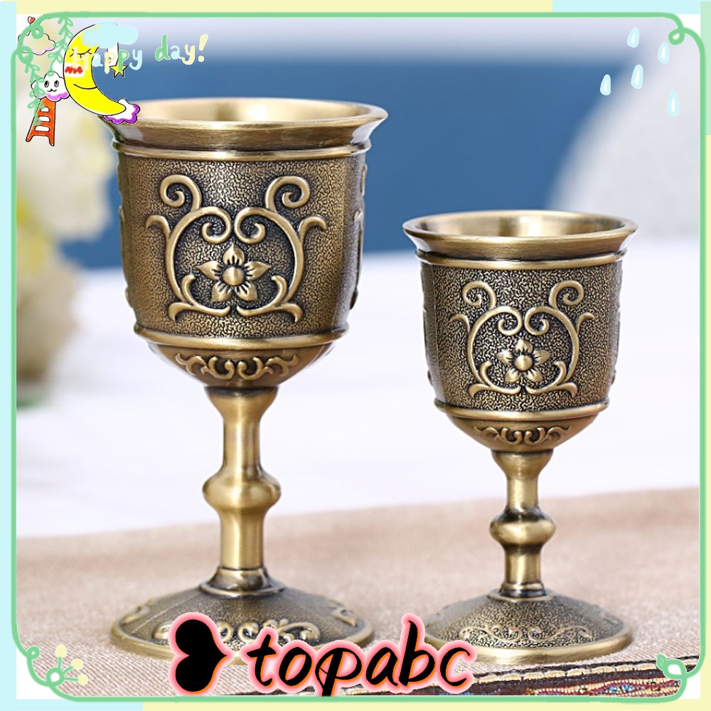 TOP Wine Goblet Motif Bunga Logam Timbul Gelas Anggur Eropa Gelas Anggur Timbul