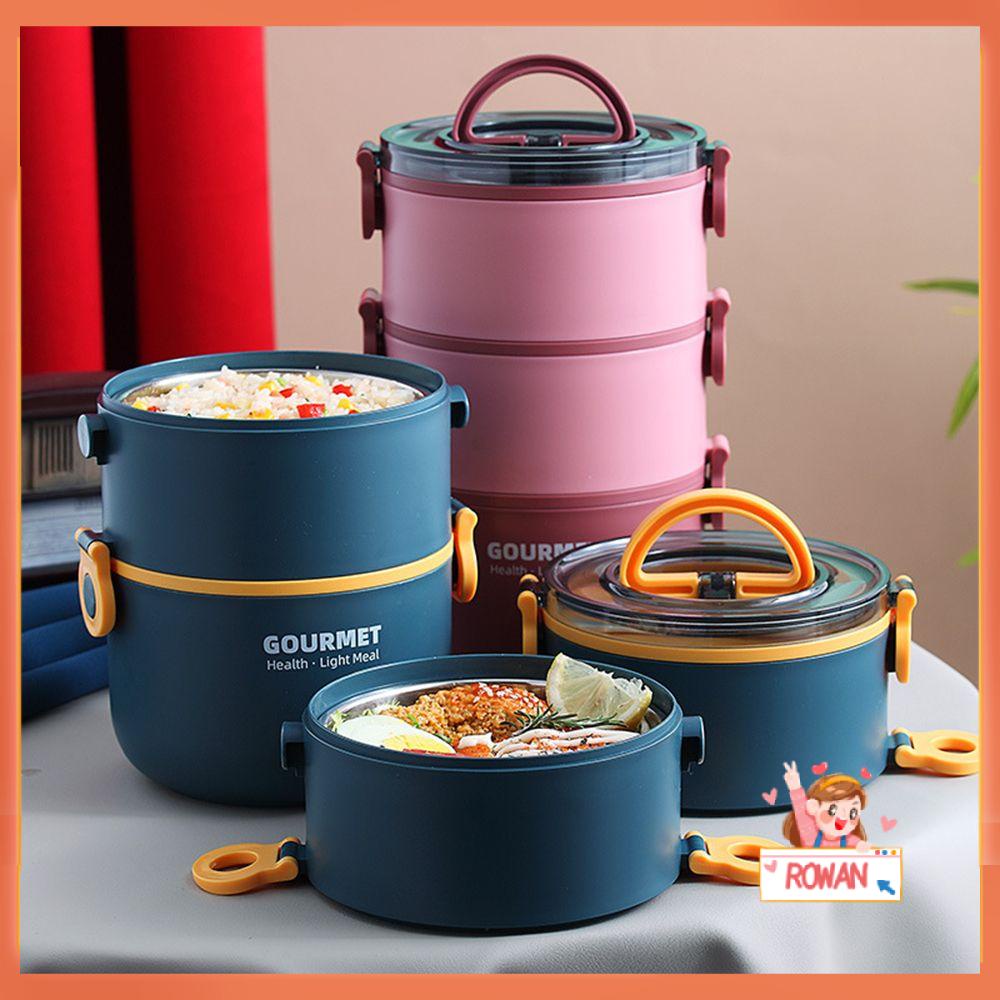 R-FLOWER Lunch Box Mudah Dibawa Kotak Makan Pemanas Microwave Sekolah Kantor