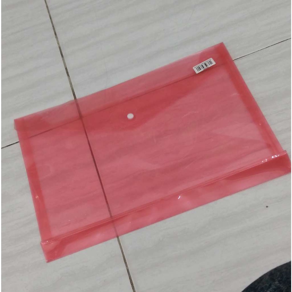 MAP PLASTIK 1 KANCING MERAH TIPIS