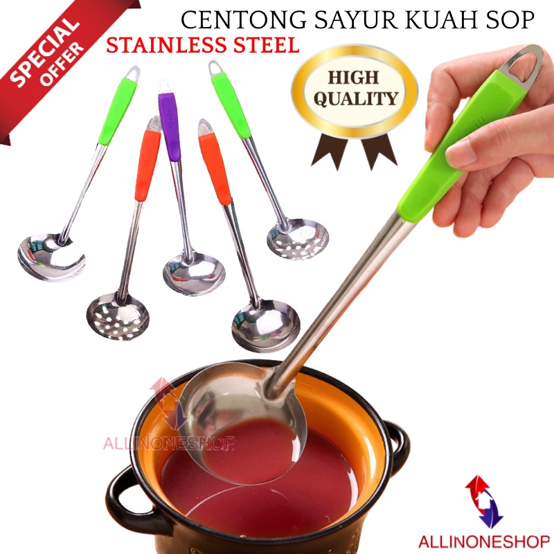 IRUS TANGGUNG SENDOK SUP KUAH STAINLESS STEEL / SENDOK SAYUR / CENTONG SAYUR / SENDOK SAYUR SUP KUAH / IRUS TANGGUNG