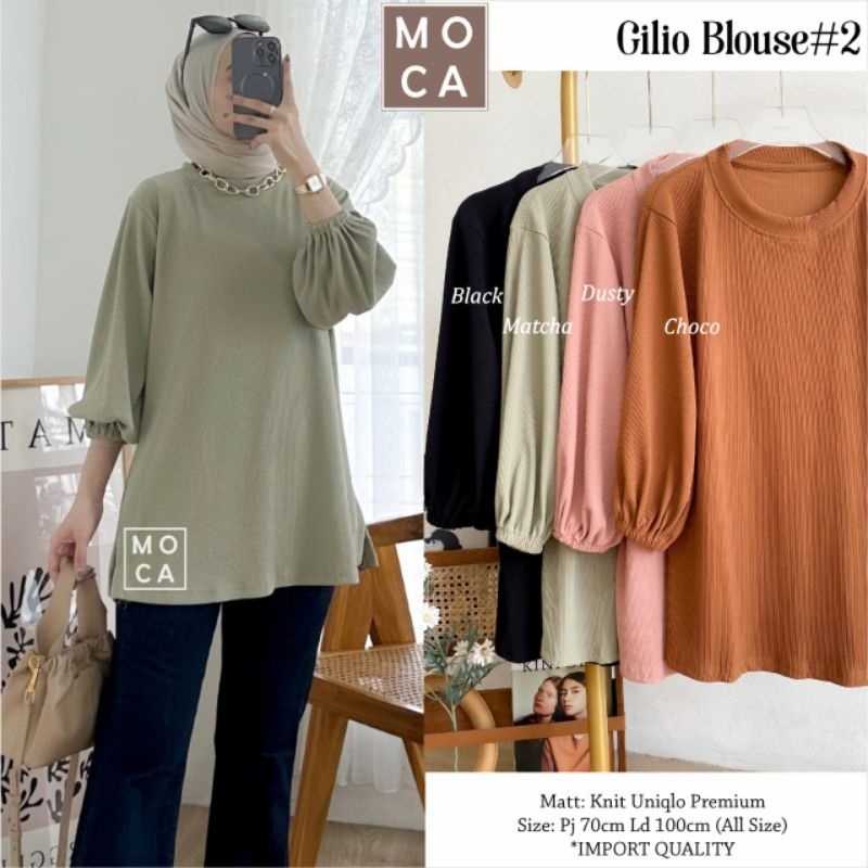 GILIO BLOUSE ORI MOCA | Ld100 Knit Uniqlo Premium