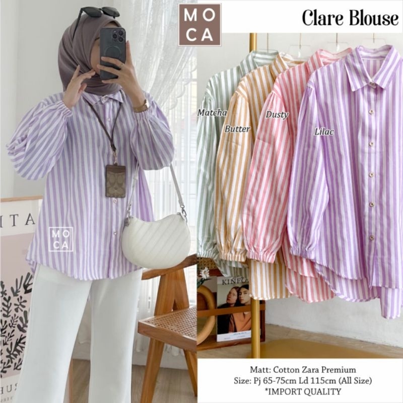 CLARE BLOUSE ORI MOCA | Ld115 Cotton Zara Premium