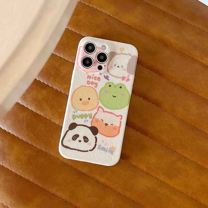 Lovely Cartoon Panda Soft TPU Case iP iPhone 6 6S 7 8 14 + Plus SE 2020 2022 X XR XS Max 11 12 13 Pro Max FTD Casing Apple