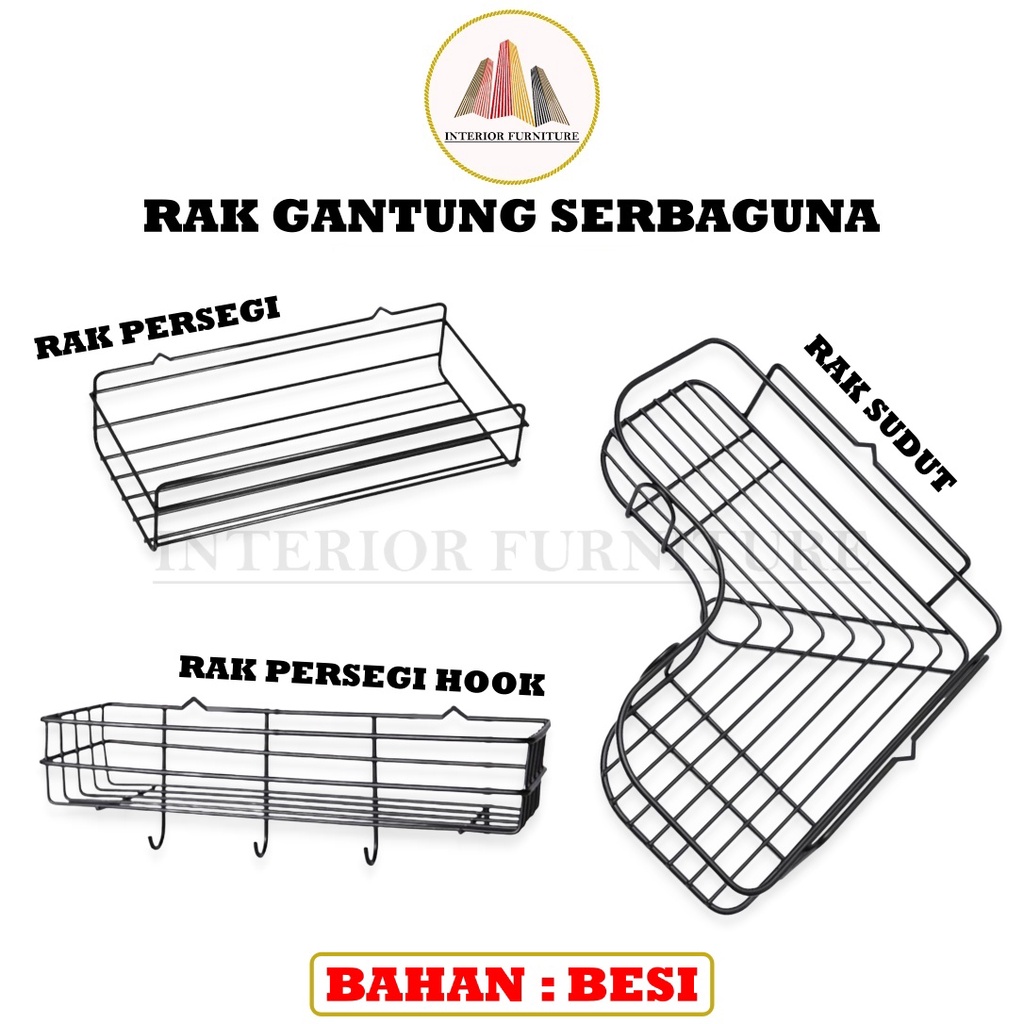 Rak Sudut Kamar Mandi/Tempat Sabun / Rak Dapur Besi Gantung Keranjang Sudut Kamar Mandi