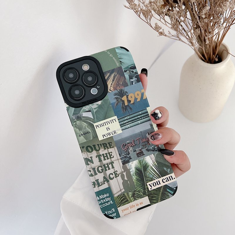 Samsung Leather Softcase Galaxy A21S A12 A32 A01 A03S A11 A12 A20S A50S A30S A51 A71 A52S A53 A73 S20 S10 FE Plus S21 S22 Ultra Fashion Blue Green Landscape