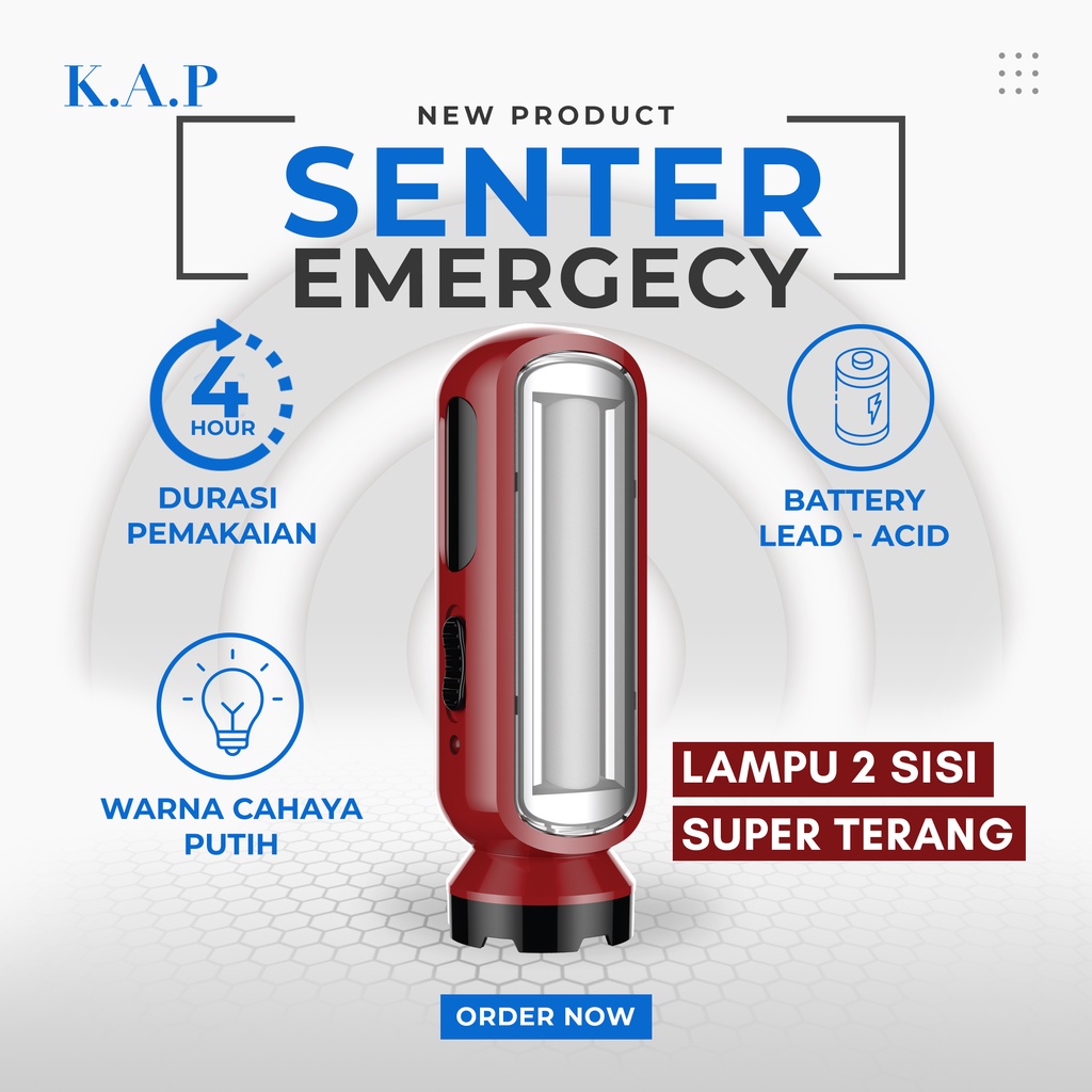 NEW MODEL! SENTER + EMERGENCY LAMP PREMIUM MERK K.A.P KP-8661