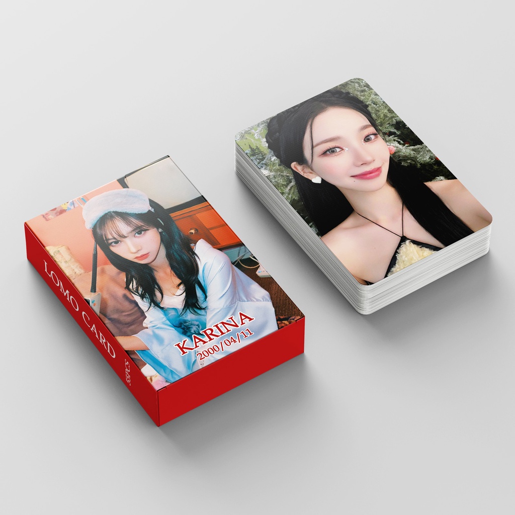 55pcs /box KARINA AESPA Photocards Album MY WORLD Kartu Lomo Kpop Postcards