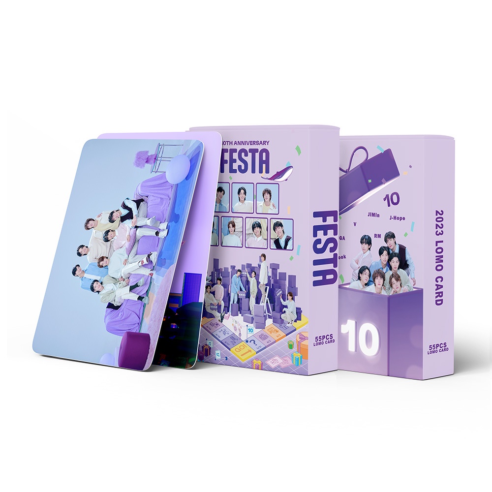 55pcs /box BT-S Photocard ANNIVERSARY Ke 10 2023kartu FESTA Bangtan Boys Kpop Collection