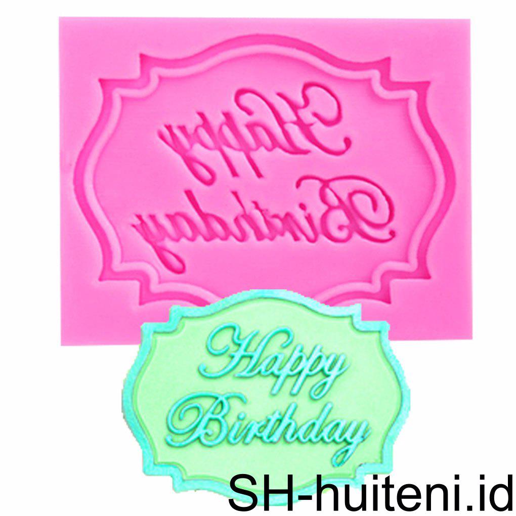 Cetakan Fondant Bentuk Huruf Happy Birthday Yang Indah Fitting Kue Cetakan Timbul Persegi DIY Kerajinan Cookie Cutter Untuk Rumah Toko