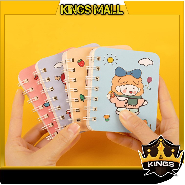 

KINGS - B5865 Buku Catatan Harian Untuk Anak Perempuan / Buku Kecil Kartun / Mini Notebook Ring Motif / Buku Tulis Kecil Lucu