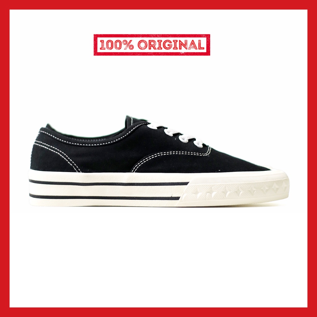 ORIGINAL - Sepatu Brand Lokal Kasual Pria Wanita No Brand Black White Low Not Sneakers Vans Authentic Black White