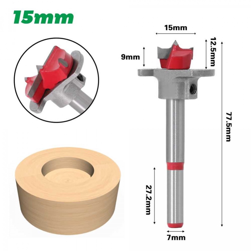 Mata Bor Pelubang Kayu Presisi Tungsten Carbide Hinge Borring Bit