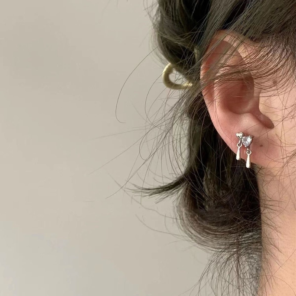 Anting Berbentuk Cinta Ganda Manis Dan Kecil Dengan Desain niche Anting Indah Dan Sederhana2023Wanita Baru