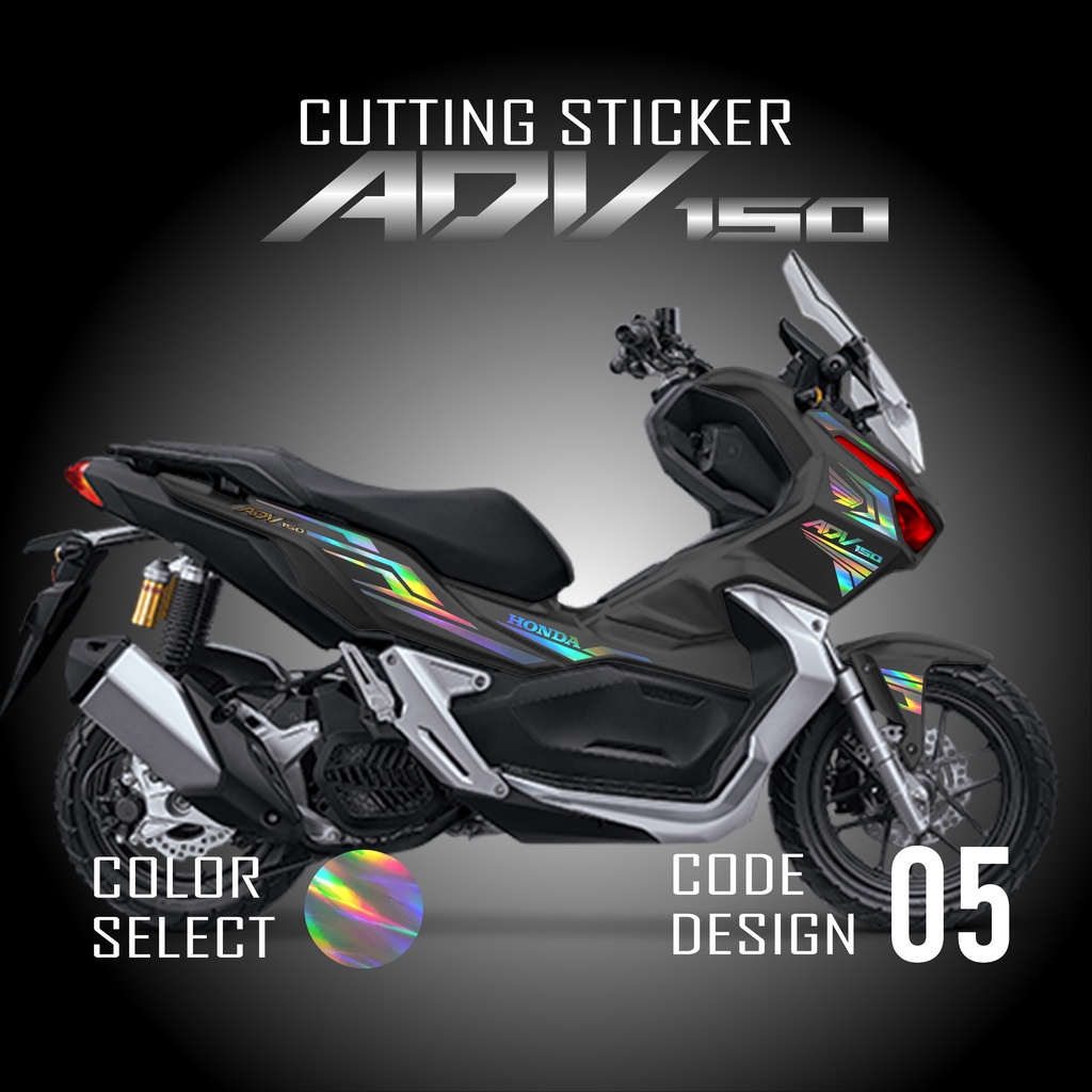 Striping ADV 150 - Cutting Sticker Stiker Lis Timbul Variasi Motor Honda ADV150 Warna Gold Emas Holo