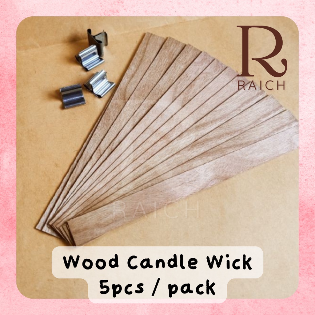 5pcs Wood Wick for Candle / Sumbu Kayu Lilin Aromaterapi