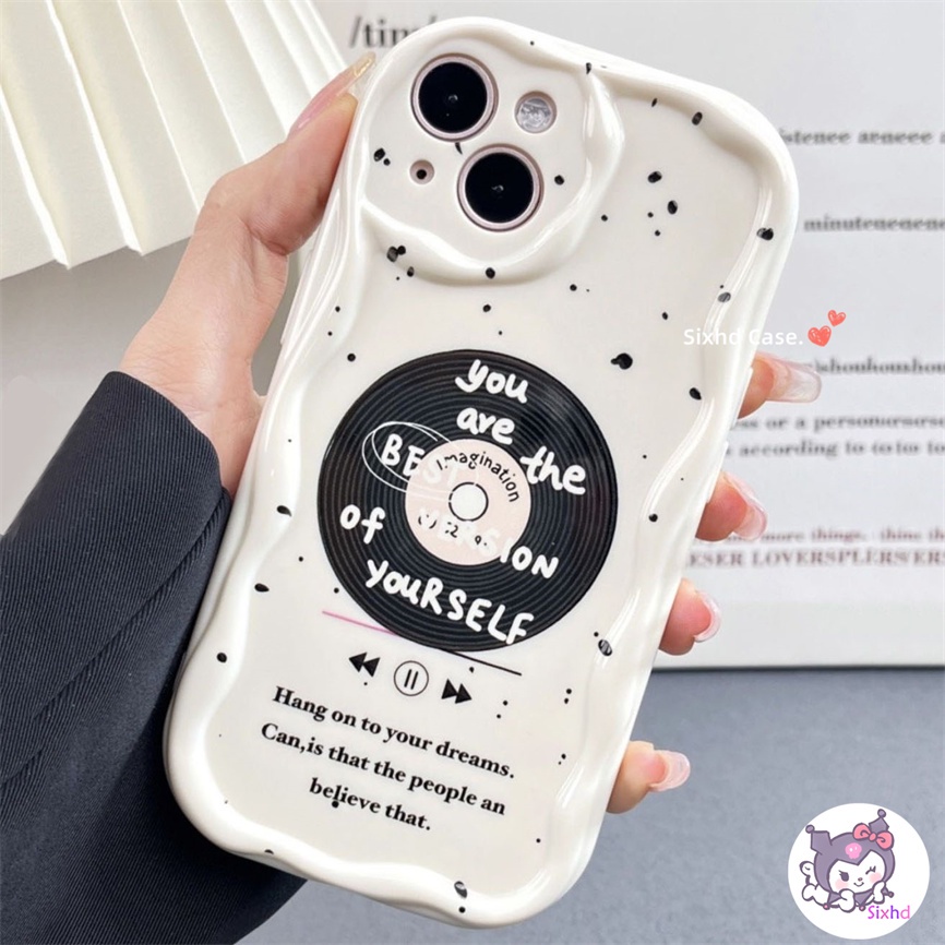 Oppo A57 A17K A76 A17 A16 A15 A7 A54 A53 A33 A95 A78 A77s A74 A32 A5s A3s A9 A5 A12 A96 A94 A93 A11K Fashion Inkjet CD 3D Tepi Melengkung Gelombang Glossy Shockproof Casing Ponsel Soft Cover