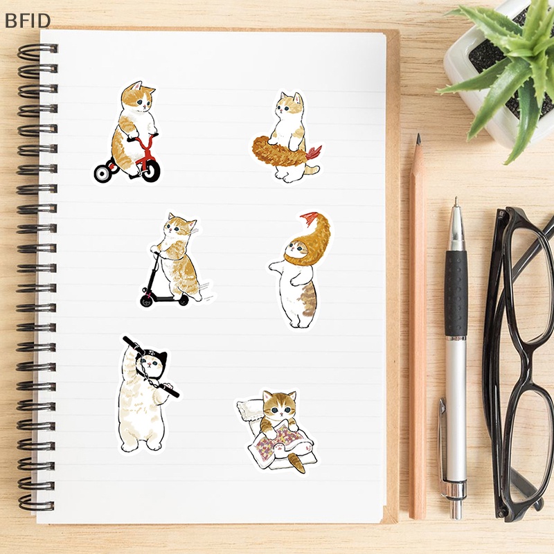 [BFID] 64pcs Stiker Kartun Kucing Lucu Aesthetic Kawaii Animal Decals Mainan Anak Scrapbook Laptop Koper Telepon Graffiti Sticker [ID]