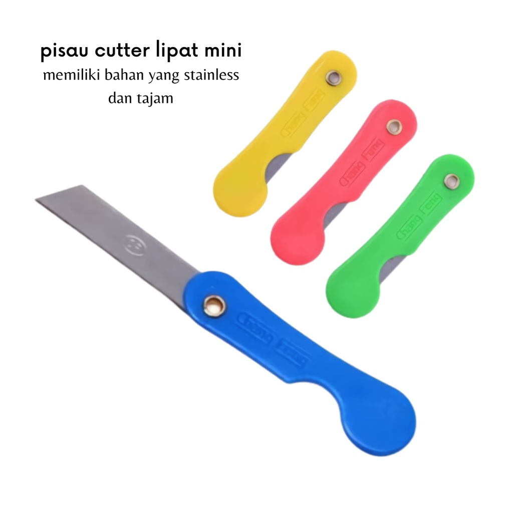 

GOS-G313- Pisau Cutter Lipat Mini / Foldable Knife / Alat Bantu Potong Kertas Plastik Perlengkapan ATK Sekolah Kater Kecil Untuk Unboxing Paket