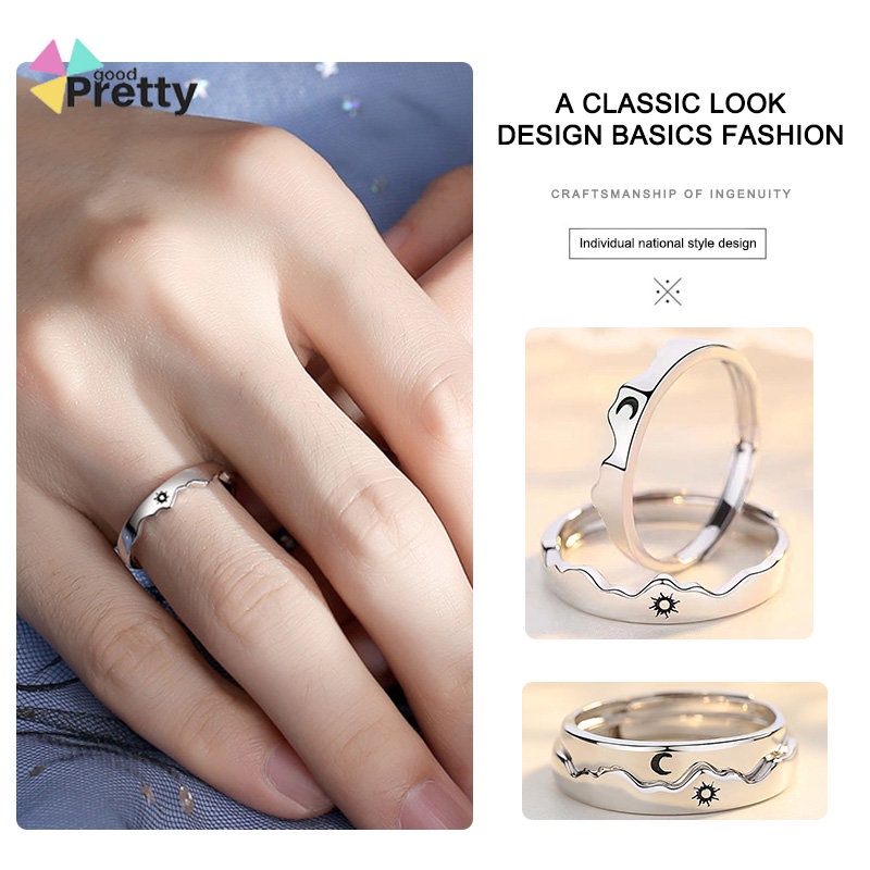 Cincin Matahari dan Bulan,Cincin Pasangan,Ukuran yang Dapat Disesuaikan