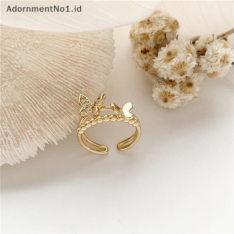 [AdornmentNo1] 4 Pcs Bohemian geometris cincin Set Butterfly Knuckle Finger Ring Set untuk wanita Fashion perhiasan hadiah