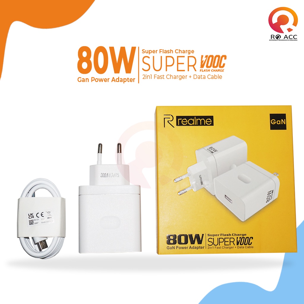 [RO ACC] CHARGER CASAN REALME 80W FAST CHARGING SUPERVOOC TYPE C GAN TECH