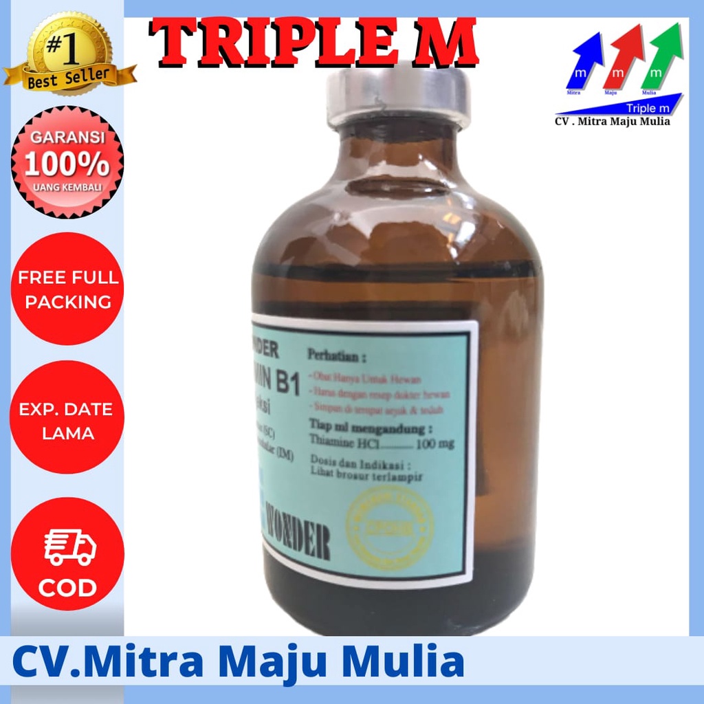 Vitamin B1 Wonder 50 B1 Wonder 100 ml Vitamin B1 untuk Hewan