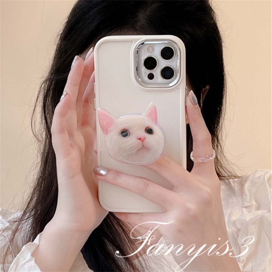 Compatible For iPhone 14 13 12 11 Pro Max X XR Xs Max 8 7 Plus Cute Cat Bracket Phone Case Soft Protective Cover With Bracket