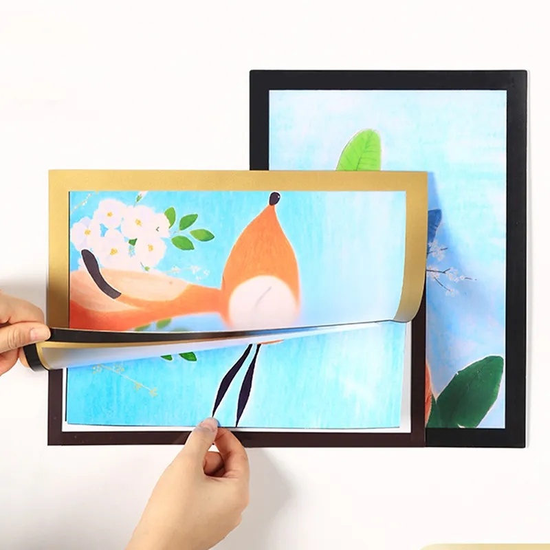 A4 Transparent PVC Magnetic Picture Frame/ Multifunctional Document Certificate Dust-proof Protective Sleeve