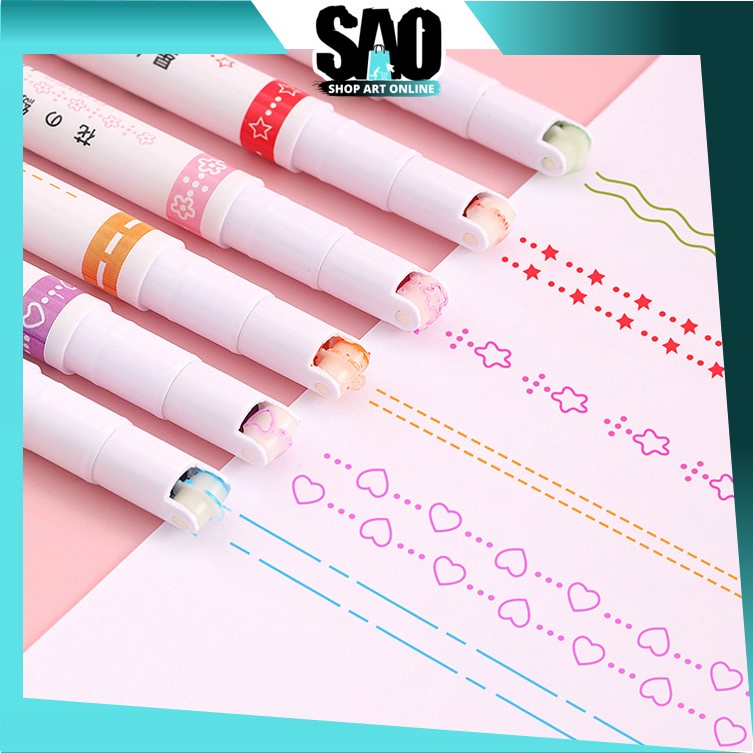 

SAO - S5877 Pulpen Highlighter Roll Garis Warna Bermotif / Spidol Garis Line Marker / Pena Garis Warna Bermotif