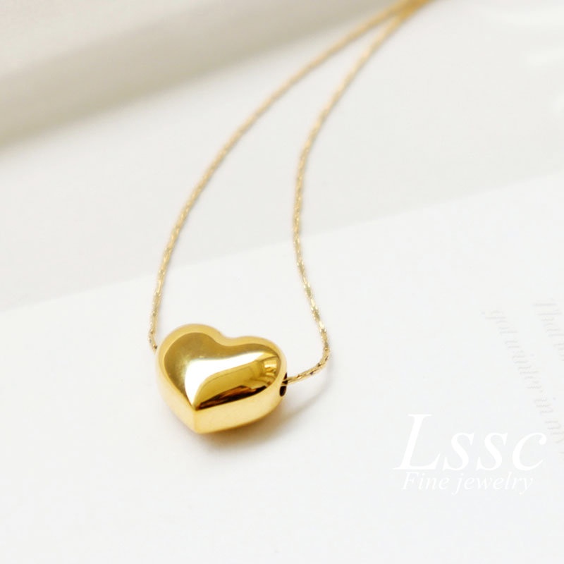 Kalung Titanium Anti Karat Hati Aesthetic Korea Cantik Emas 18K Aksesoris Wanita Perhiasan Fashion