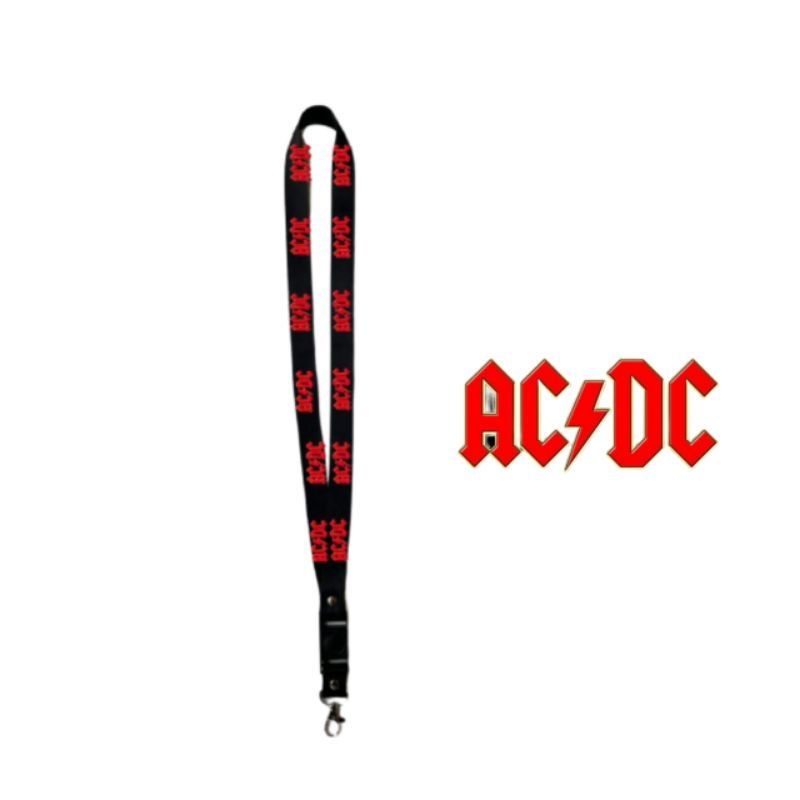 

Lanyard ACDC gantungan kunci BAND MUSIK ROCK / tali lanyard gantungan leher id card name tag kartu nama / pods