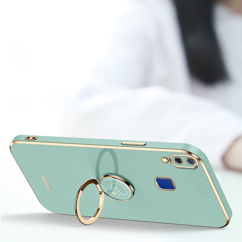 Casing Ponsel Pohon Gloden Untuk Vivo Y95 Y93 Y91 Y91i 1807 1816 1817 1811 Casing Original Dengan Lanyard Standand Jam