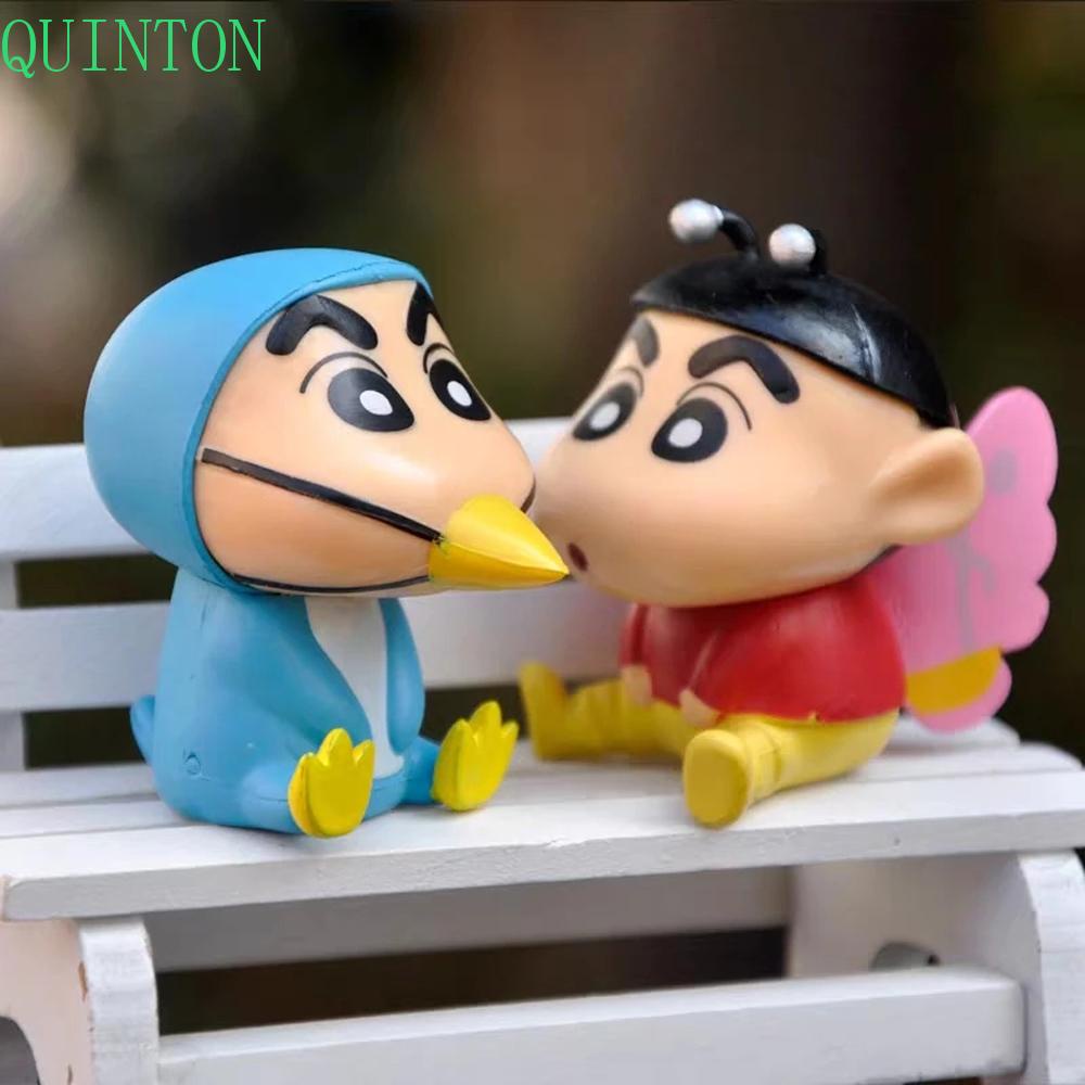 QUINTON Crayon Shin-Chan Butterfly 6pcs Mainan Model Buaya Shinnosuke