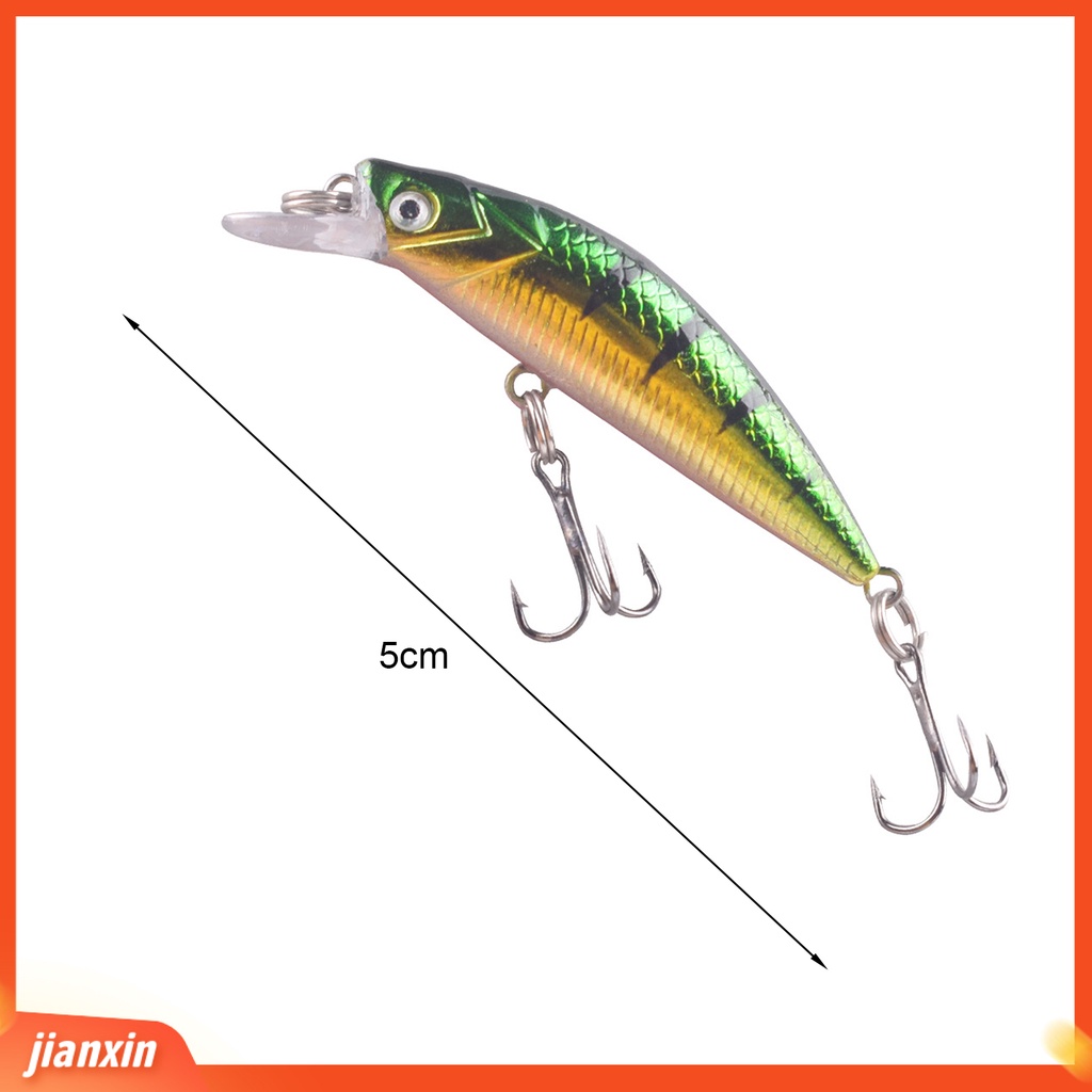 (In Stock) 5cm /5.7g Umpan Pancing Simulasi Kulit Hidup Warna Cerah 3D Fisheyes Tajam Kait Ikan Menarik Universal Air Tawar Tenggelam Ikan Kecil Buatan Umpan Peralatan Memancing