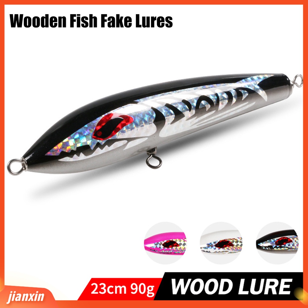 (In Stock) Umpan Pancing Dengan Stiker Mata Ikan Natural Driftwood 90g /23cm Floating Bait Sea Fishing Lure Alat Pancing