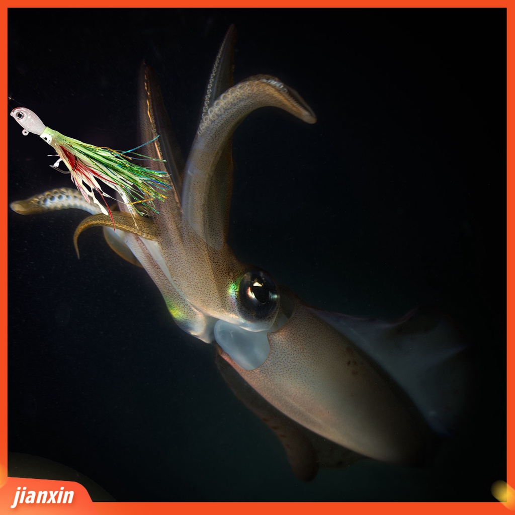 (in Stock) 28g /14cm Gurita Kait Umpan Glow-in-The-Dark Tajam Kait 3D Fisheyes Tahan Karat Kepala Ikan 14cm Buatan Memancing Umpan Memancing Aksesoris