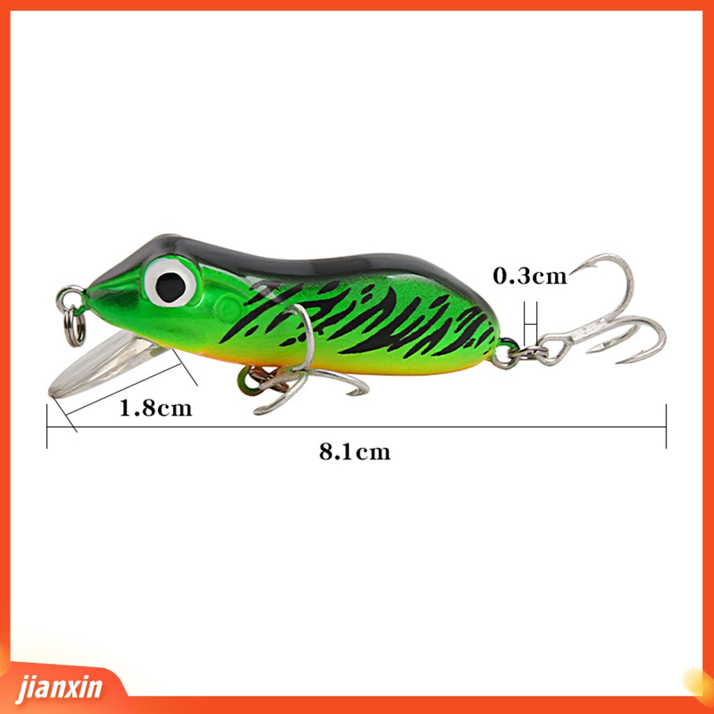 (In Stock) 8.1cm /10g Umpan Keras Tahan Gigit Simulasi Berduri Kait Ganda Angling Mengambang Air Buatan Kodok Memancing Luar Ruangan