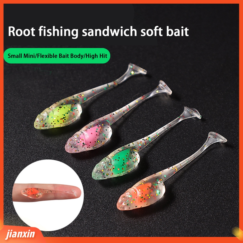 (In Stock) 20 Pcs 5 cm Pemancingan Umpan Simulasi Tahan Gigit Cepat Mengumpulkan Ikan Menggoda Akar Memancing Sandwich Umpan Lembut Memancing Luar Ruangan