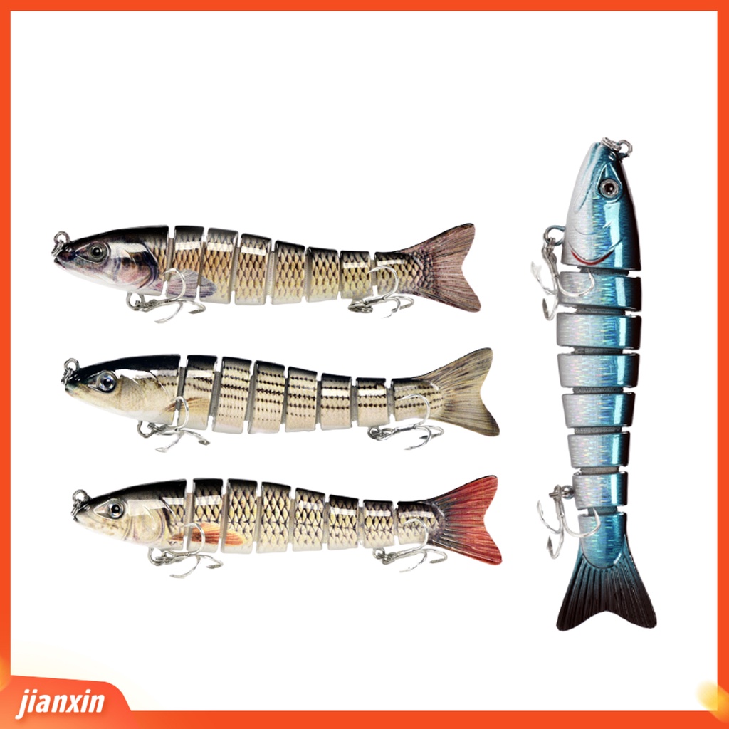 (In Stock) 13.5cm Ekor Bulat Plastik Buatan 8segmen Umpan Pancing Multi Jointed