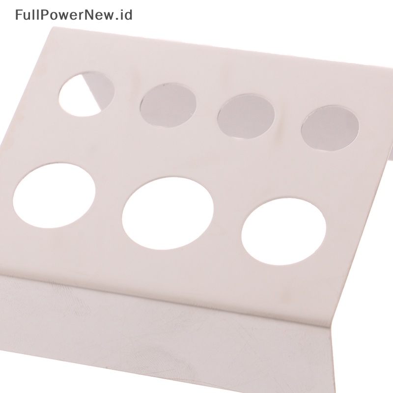 Power 7lubang Stainless Steel Rectangle Tattoo Ink Cup Holder Stand Pigmen Rak Cangkir ID