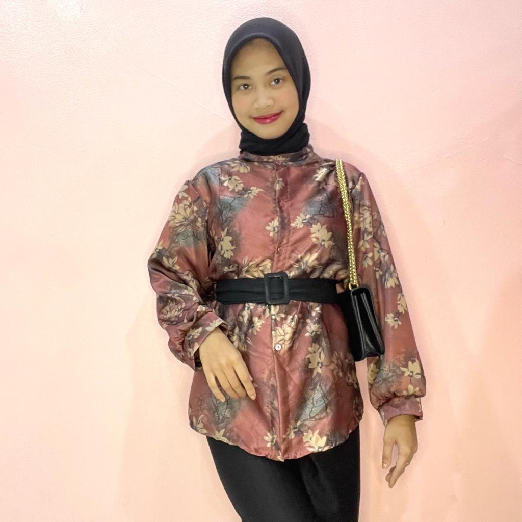 BEFAST - ZRD OOTD WANITA BLOUSE AZURA / ASILA BLOUSE / Fashion Wanita Formal / Blouse Lengan Panjang Terlaris / Outfit Daily Wanita Hijab Style / Blouse Kondangan Wanita Remaja Trendy / Pakaian Wanita Kerja Motif Flower