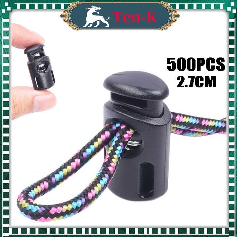 

Stopper Tali 500pcs Stopper Tali tas Stopper Knop Tali Serut Pengunci Universal Compo Plastik Stop Penahan Tas Pengencang
