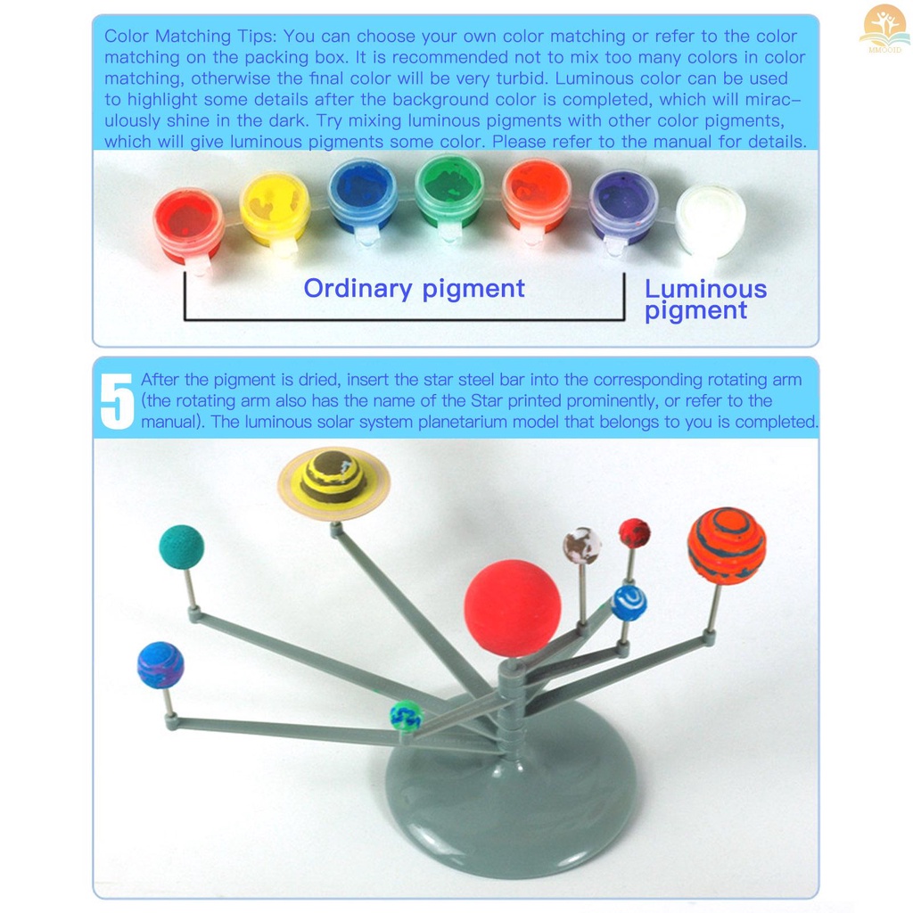 In Stock Solar System Planetarium DIY Science Astronomi Model Planet Glow In The Dark STEM Mainan Edukasi Untuk Anak &amp; Remaja