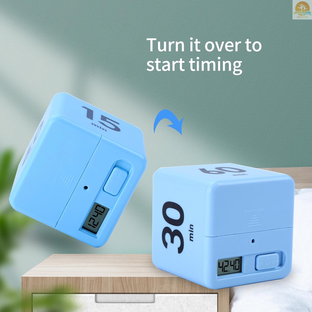 In Stock Cubic Timer Manajemen Waktu Siswa Belajar Timer LED Display Operasi Sederhana15 /20 /30 /60 Menit Pengingat Hitung Mundur Untuk Latihan Belajar Memasak Kantor Hijau