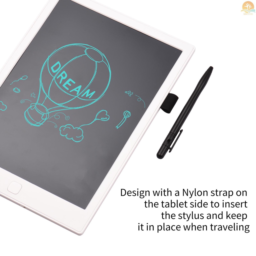 In Stock LCD Writing  10 Inch Monochrome Screen with Stylus Drawing Writing Taking Notes Leaving Messages for Toddlers Boys Girls &amp; Adults White