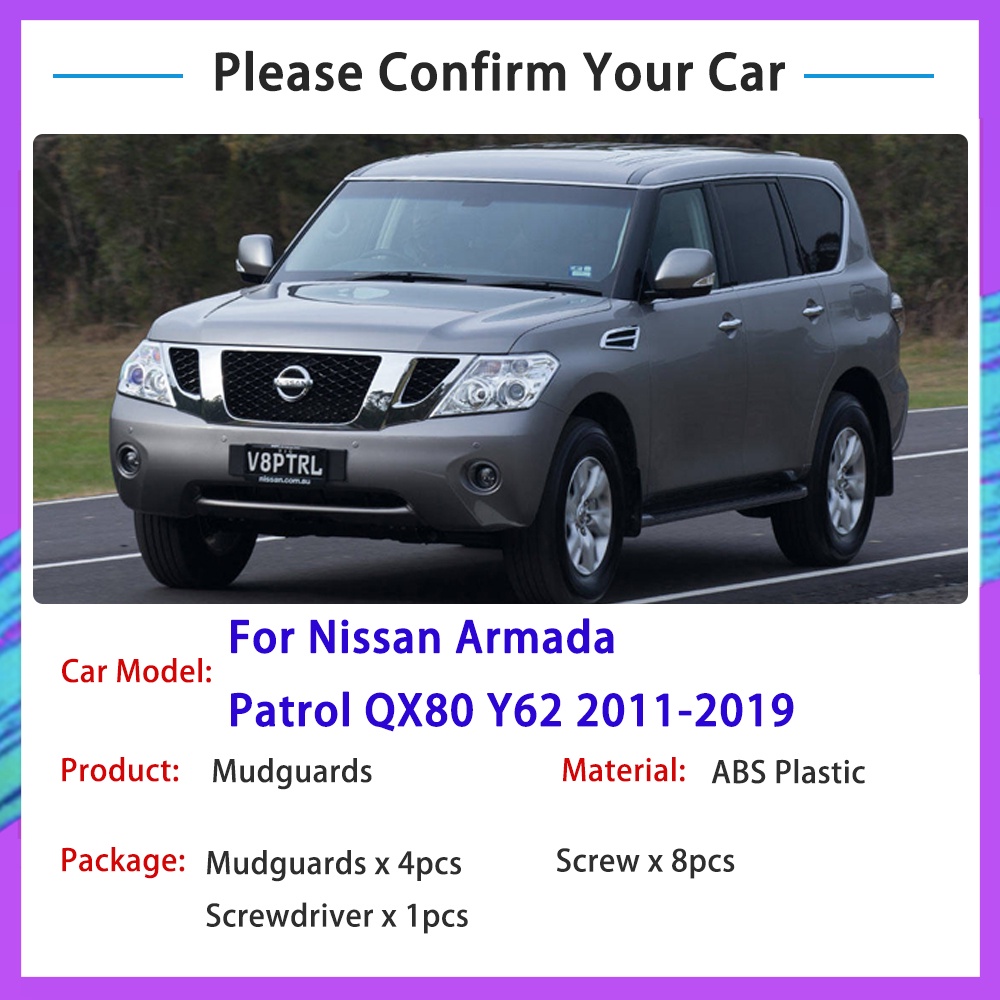 Untuk Nissan Armada Patrol QX80 Y62 2011~2019 Depan Belakang Roda Spakbor Mudflap Mud Flaps Splash Guard Aksesoris Mobil