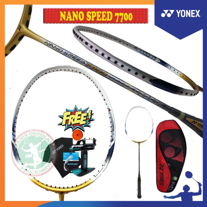 YONEX NANO SPEED 7700 / NANOSPEED 7700 RAKET BADMINTON ORIGINAL - BG 66 ULTIMAX -HANI03
