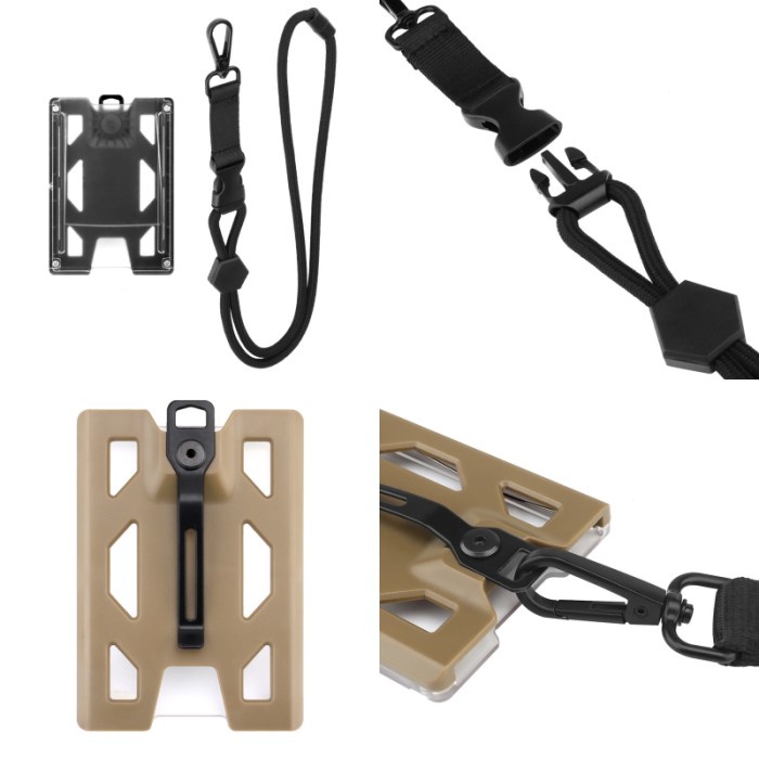 

Govo T4 Reps Tactical ID Card Holder - Premium ABS with Lanyard Slot and Belt Clip - Kalung Dompet